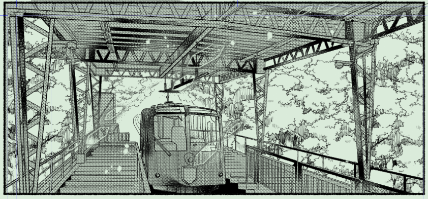 ケーブルカー描きました ※写真トレス