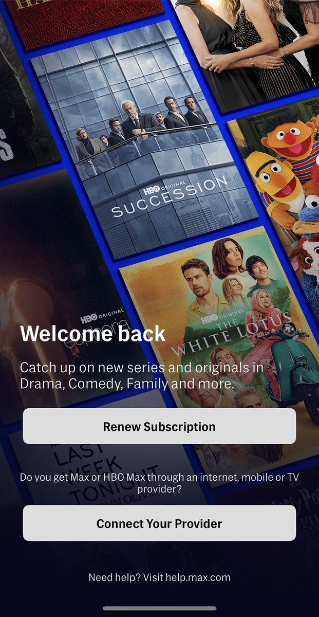 mattkulper's tweet photo. The @StreamOnMax launch is already a huge wtf cuz I’ve signed in through my provider and it prompts me to renew my sub? Womp womp. https://t.co/l9SRYCW5rE