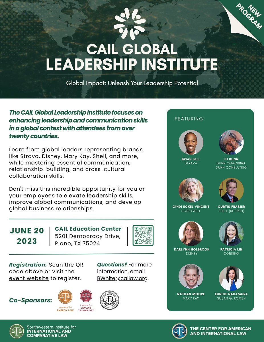 Registration is now open for the CAIL Global Leadership Institute! Join us in Plano, Texas, on June 20th for a one-day program focusing on enhancing leadership and communication skills in a global context.

pulse.ly/1jfifb2518