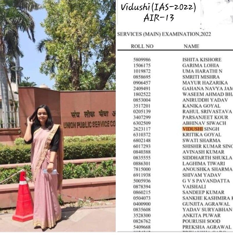 RVPJEसंगठन परिवार के बेहद समर्पित कार्यकर्ता श्रीमन दीपेन्द्रप्रताप सिंह(SDO,उप्र पावर ट्रांस•)सुपुत्री विदुषीसिंह IAS Exam-2022उत्तीर्ण कर13वां स्थान प्राप्त कर माता-पिता के सम्मान के साथ ही संगठन एवं उर्जा परिवार का गौरव बढ़ाया हैl कोटिश:बधाई एवं अभिनन्दन।