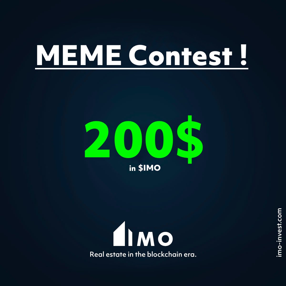 Even serious projects have the right to laugh!

We are now launching a MEME competition! 🤡

Post your best MEME about $IMO below this tweet and Like❤️ and RT 🔁

1) First place win 100$ in $IMO 🏆
2) Second place win 75$ in $IMO
3) Third place win 25$ in $IMO

GL ALL 🍀