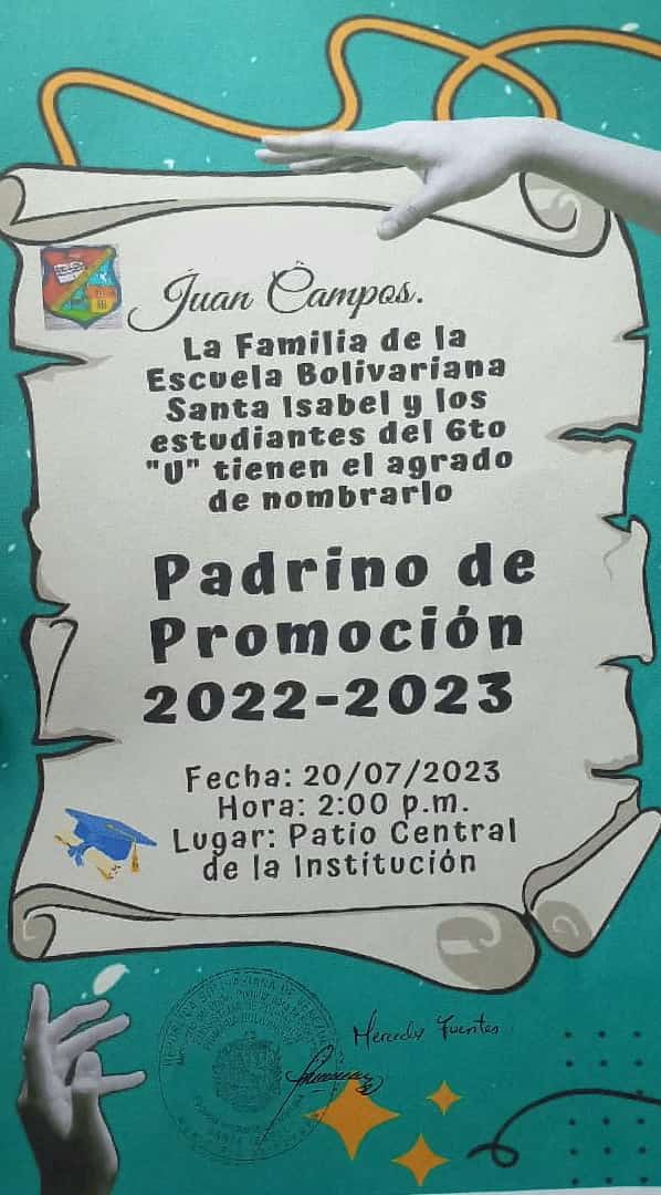 SUMAR_CORAZONES's tweet photo. #SumandoCorazones me conceden el honor de ser PADRINO de la VLADIMIR SILVA y STA ISABEL, trabajemos x los futuros Altuve Miguel Cabrera Acuña .
#SistemaNacionalDeIngreso
_____
Ivette Domínguez
Aroldo Betancourt actores.
_____
Capriles = Tren de Aragua ni el Vaticano lo acepta https://t.co/ymtA8OyPwJ