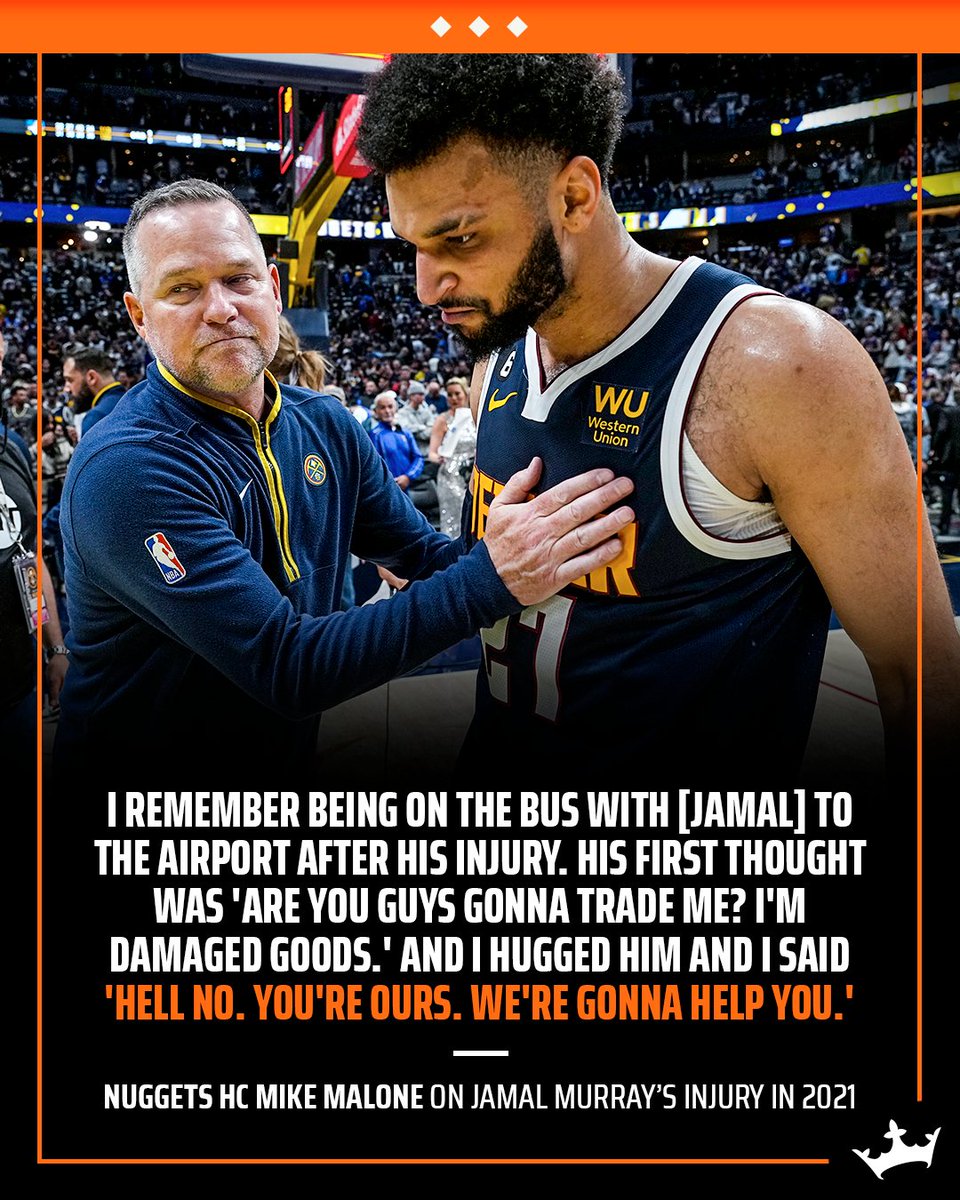 Mike Malone never gave up on Jamal Murray. 

Now, Murray is helping lead the Denver Nuggets to their first NBA Finals appearance🥹