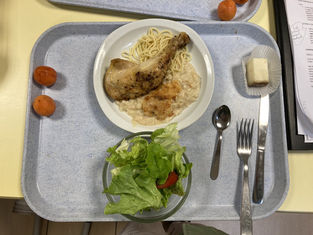 Today in central France, middle school (11 to 15yrs) dining room