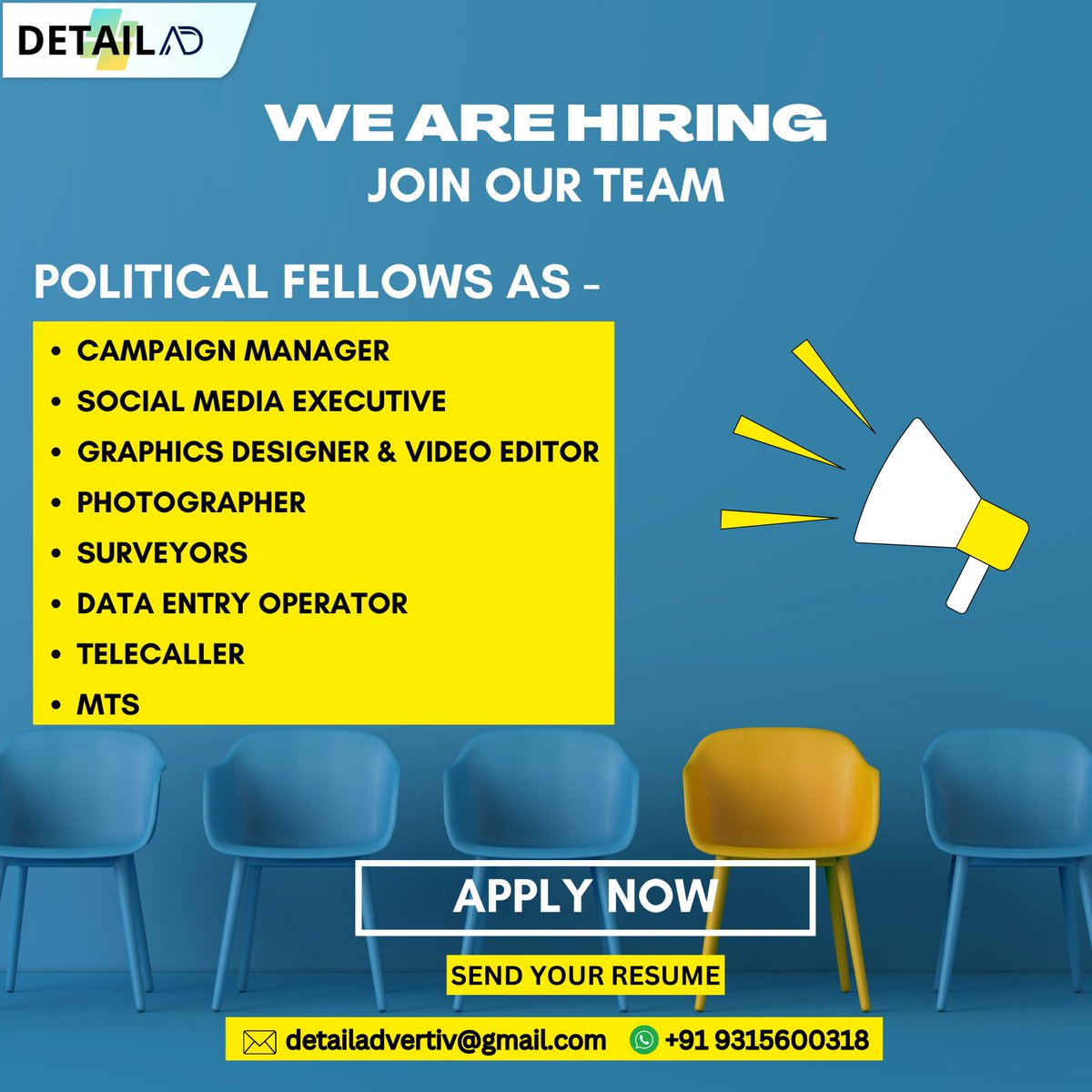 Detail_Ad's tweet photo. #hiringnow #hiring #delhi #electionproject https://t.co/2Dj6IM17S5