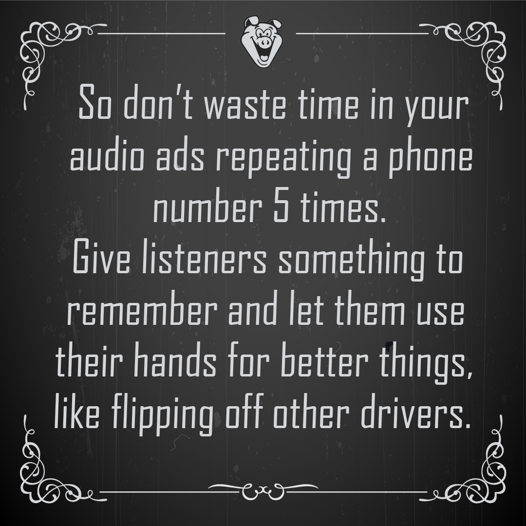 Some say we wrote the book on audio ads. We didn't. But we have written a couple chapters. Here's the 1st in a series...

#CreativeAdvertising #Advertising