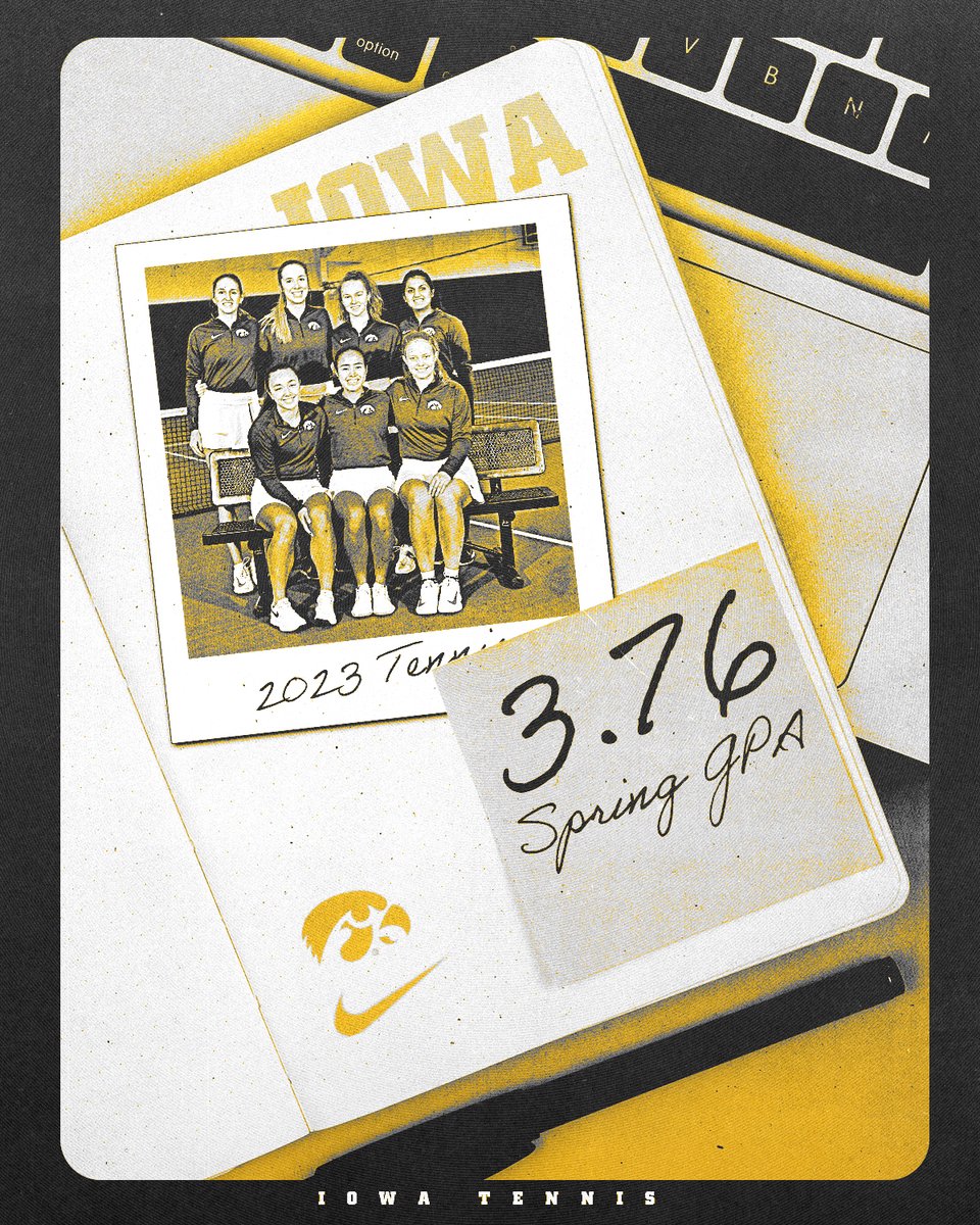 iowa_tennis's tweet photo. A remarkable achievement by our student-athletes, earning a spring semester team GPA of 3.76, believed to be the best in program history! ππ»ππΎ
#Hawkeyes x #WinGraduateDoItRight https://t.co/YuNYTcjwYJ