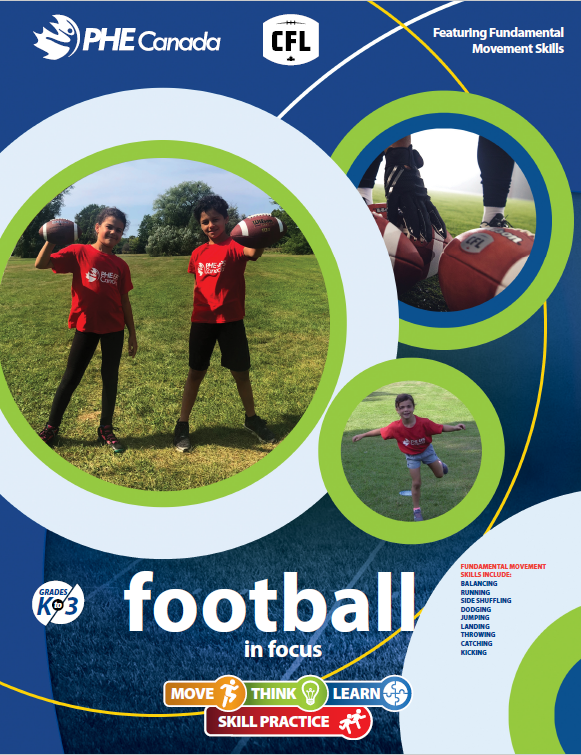 PHECanada's tweet photo. The @CFL pre-season just started! Time to try some easy-to-implement and fun football activities with our #MoveThinkLearn resource, for K-3, 4-6, 6-9 grade levels! 

Registration is free and easy | https://t.co/nUFO51VtWv https://t.co/5o8cGLfhHS