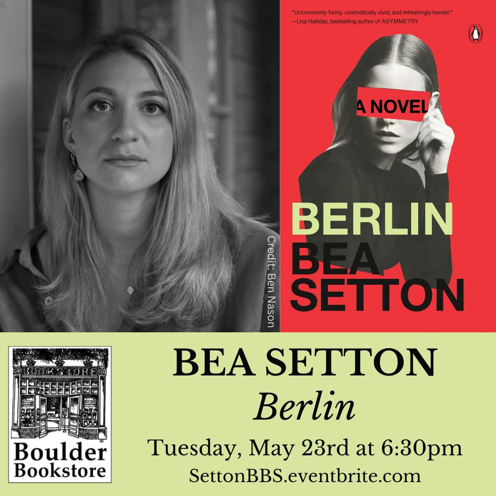 📅 Don't miss @BeaSetton on tour for BERLIN ✨ She'll be at @boulderbooks TONIGHT at 6:30pm! 

Register now 👉 bit.ly/3q4vs63