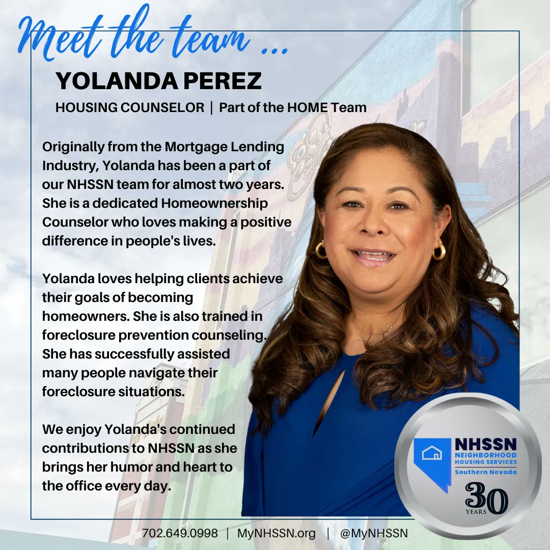 mynhssn's tweet photo. It's Meet the Team May at #NHSSN! Today we would like to introduce you to our Housing Counselor, Yolanda Perez. Yolanda is part of the HOME Team. We are so grateful to have such an amazing team working hard to build better neighborhoods #blockbyblock! https://t.co/E0aNBu4Hre