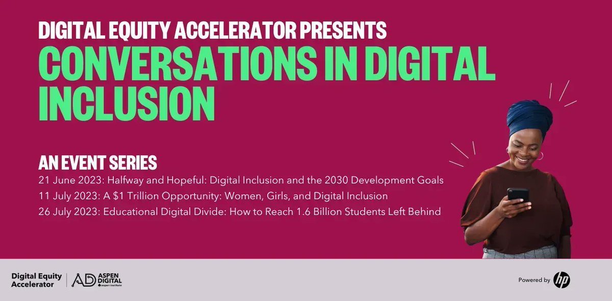 👀  Don't miss these #DigitalInclusion events. Global leaders discuss what #DigitalEquity means for key populations, how to truly build programs that work, and what governments need to do to reach the #GlobalGoals. Register >> buff.ly/42XlwK3