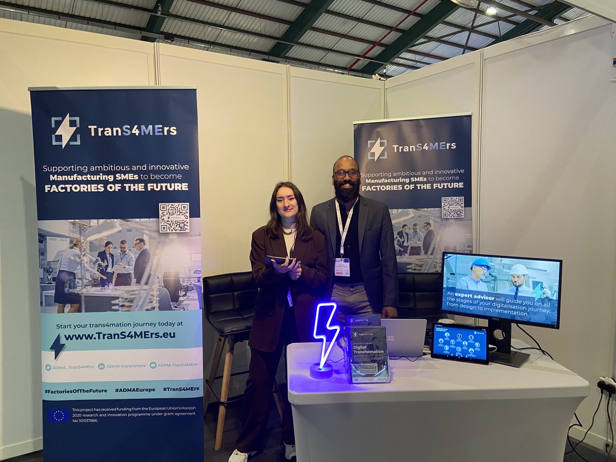 ADMA_TranS4MErs's tweet image. Live from Dublin🇮🇪 where the #TranS4MErs team from @IMR_ie is attending @NationalMSC
Make sure to visit the ADMA TranS4MErs stand today & tomorrow to learn all about our ongoing #opencall for #manufacturing SMEs & the available opportunities for #consultants & service providers!