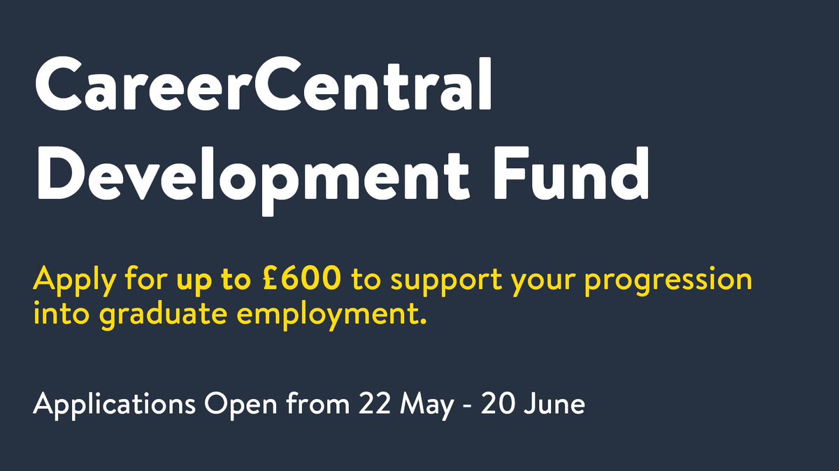 The Development Fund is now open to applications!

The fund is available to home undergraduate students in their final year of study and aims to remove financial barriers to graduate career progression and successful workplace transition.

Apply now 👉 bit.ly/452ojmI