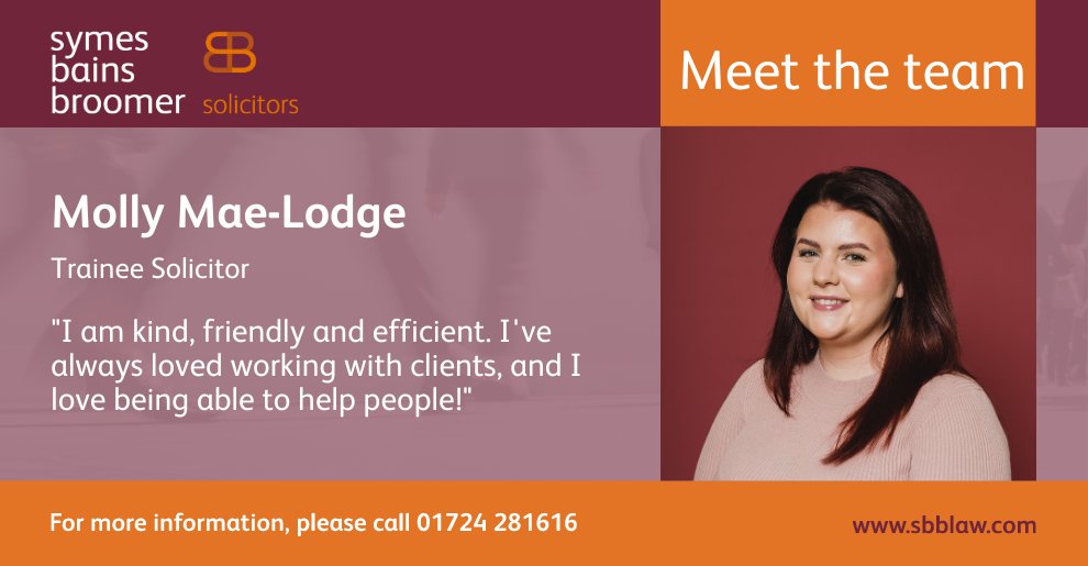 Meet Molly-Mae Lodge, Trainee Solicitor

She has always worked in client-facing roles, and this reflects in her kind, friendly and efficient service which gets many positive reviews.

Molly-Mae enjoys spending time with her friends and family.

#traineesolicitor #meetheteam  ...