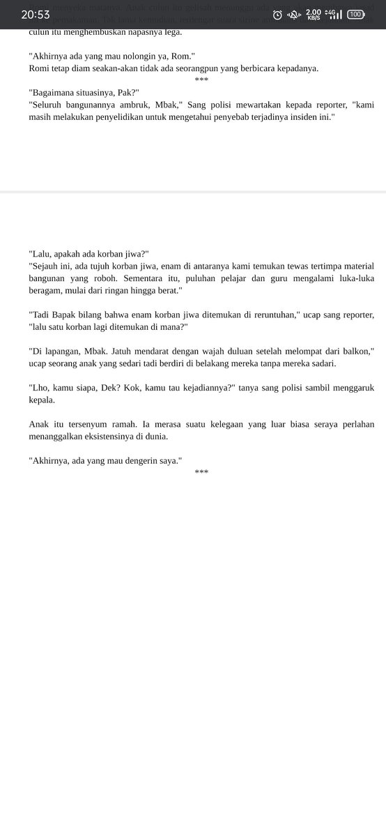 MaxUlmeera's tweet photo. Dulu pernah bikin cerpen kayak begini, hehe.

Kira-kira masuk ke genre apa aja, nih? 🤔 https://t.co/Fwr4kzl4su