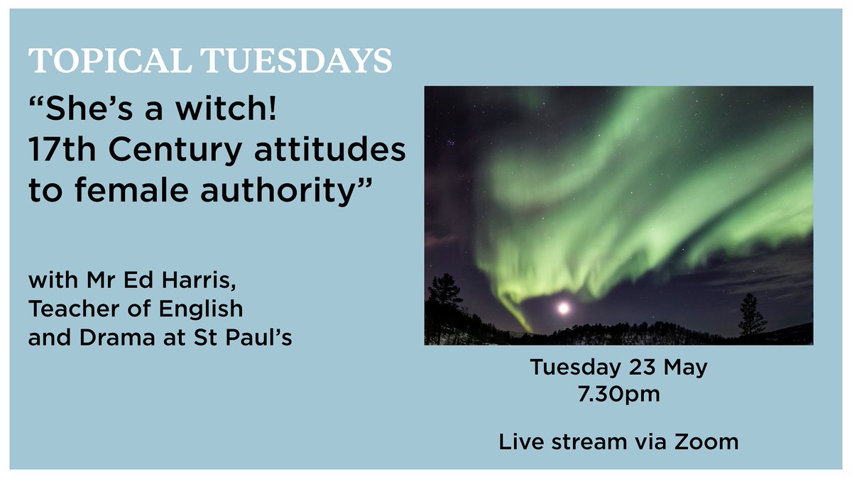 This evening, join Mr Ed Harris - Teacher of English and Drama at St Paul's - for the latest in our Topical Tuesdays series, in which Mr Harris will explore the historical legacy of the witch trials. Register now: buff.ly/3MxtXVy