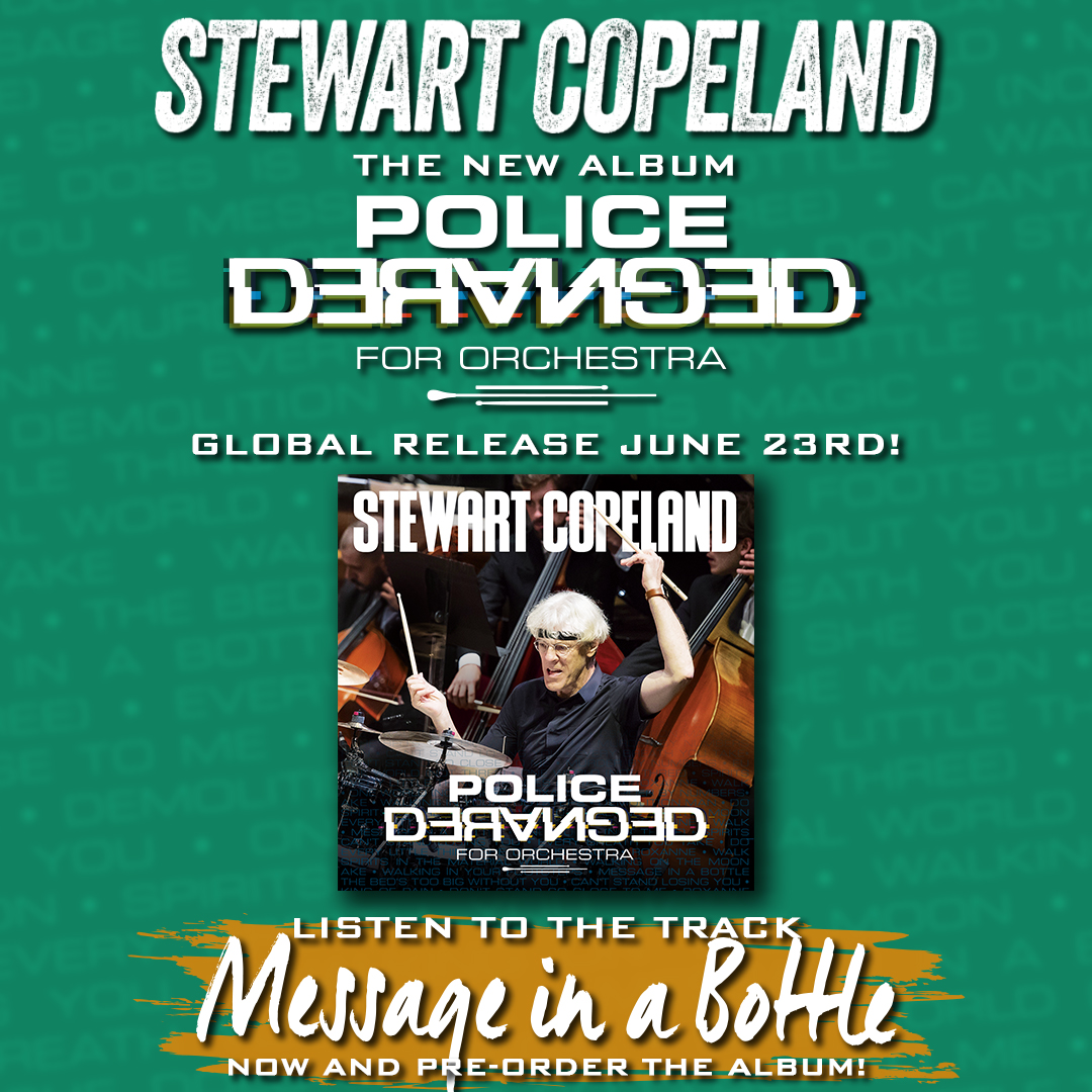 🚨Drop on May 26! Stay tuned!

#PoliceDerangedForOrchestra #StewartCopeland #MessageInABottle #ThePolice