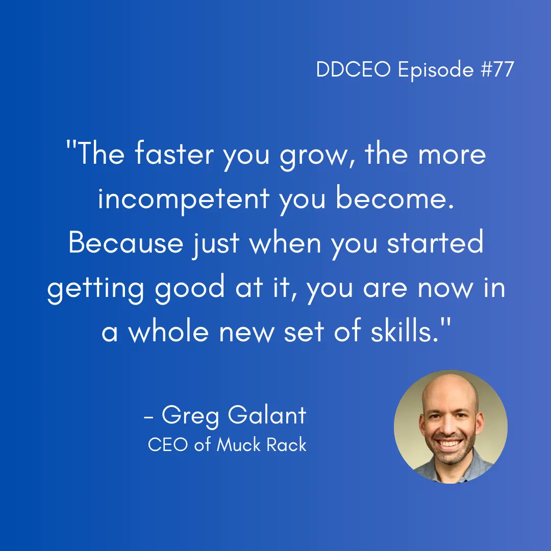 DitchDiggerCEO's tweet photo. โThe faster you grow, the more incompetent you become. Because just when you started getting good at it, you are now in a whole new set of skills.โ - Greg Galant | CEO of Muck Rack #GregGalant #MuckRack #GaryRabine #DitchDiggerCEO #DDCEO #Podcast #entrepreneur #entrepreneurlife https://t.co/KqEfubUlnh