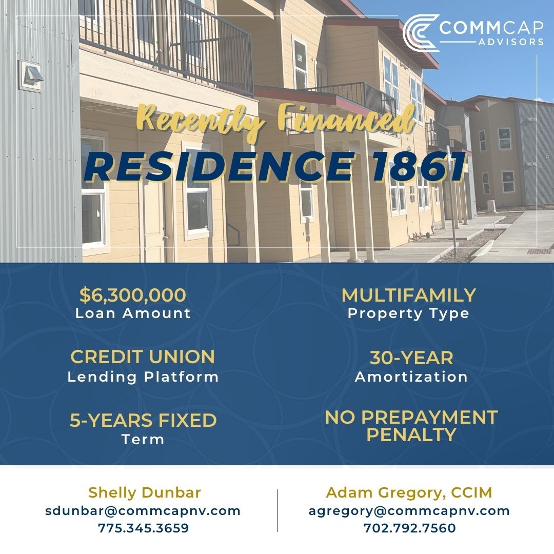 CommCapAdvisors's tweet photo. Adam and Shelly were able to secure the borrower with a permanent, fixed-rate option while the property was still in lease-up.
Read more at https://t.co/EDorptoLln
#commcap #CRE #multifamily #FixedRate #MortgageBanker #MortgageBroker #LasVegas #Reno #Boise https://t.co/WcPO8W1ASd