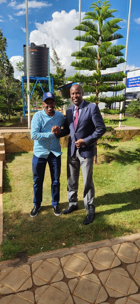 With the New Secretary General in Town,Hon.@kaninikega1.I met him at the Namanga one-stop Border Post while on his way to Arusha.Keep representing us well at EALA and at the Party.@EA_Bunge @JubileePartyK