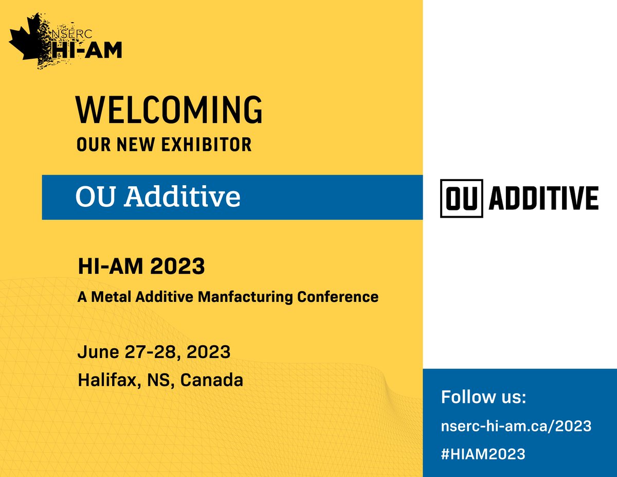 We are delighted to announce the participation of <a href="/ouadditive/">OU Additive</a> as an exhibitor at #HIAM2023!

Visit the conference website for more information: lnkd.in/g9W8Scfe

#conference #exhibition #additivemanufacturing  #3dprinting #industry4point0 #canada