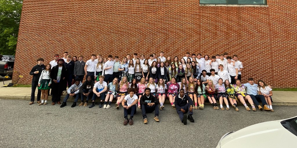 OLSH_HighSchool's tweet image. Can you believe it's already the last day of school for the class of 2023? They decorated their uniforms and had breakfast in the AAC parking lot this morning to celebrate.  #olshchargers #classof2023