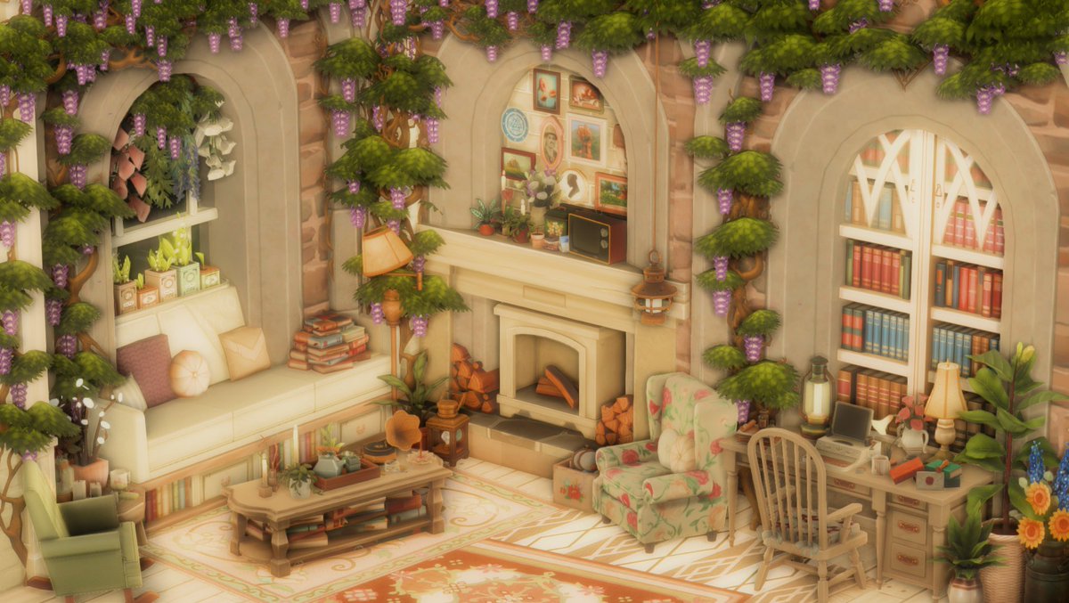 cottagecore living room 🛋️🌿✨ #Sims4 #ShowUsYourBuilds