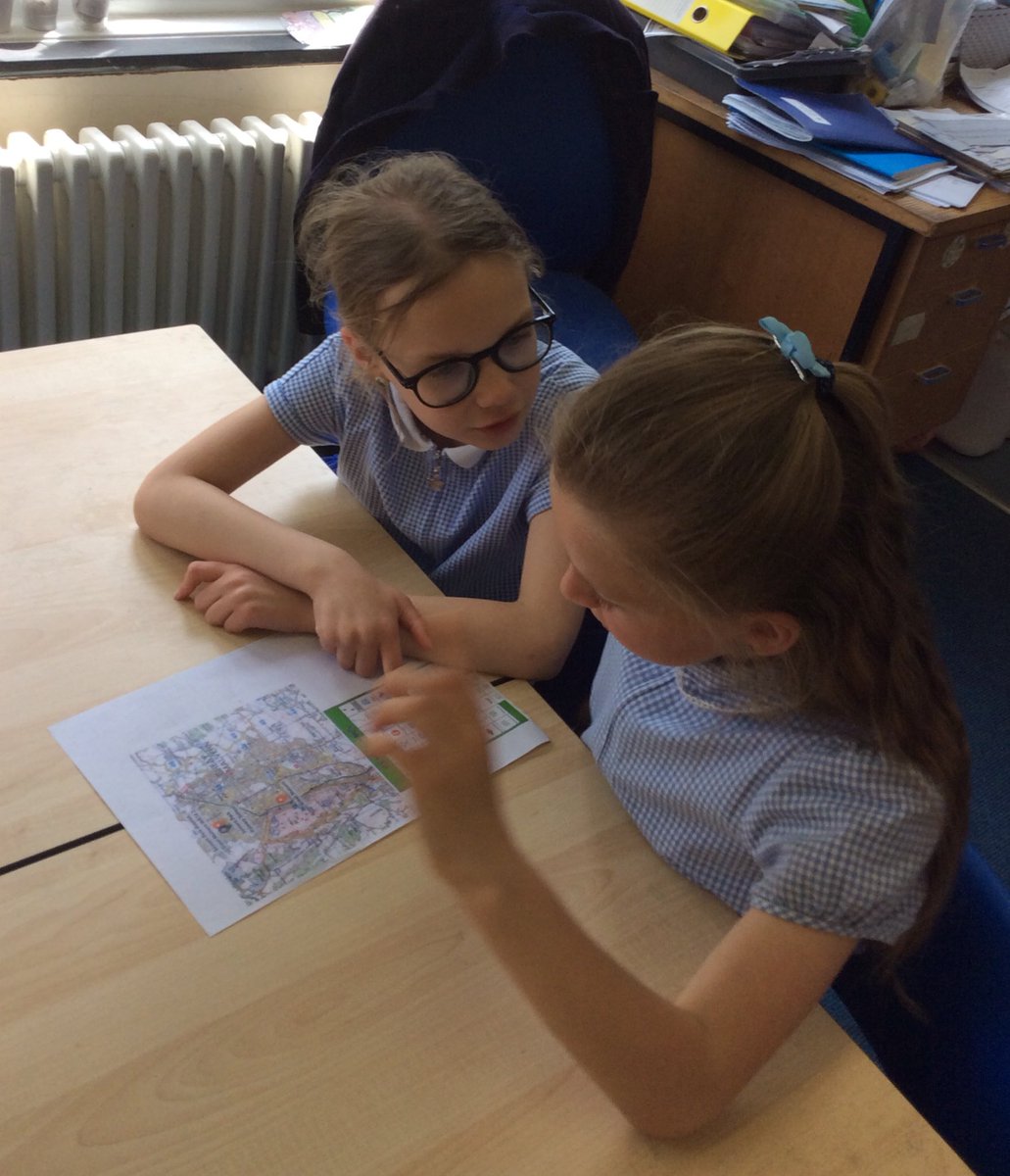 SPMVPineClass's tweet photo. This afternoon we have been using our geography skills to locate features of Malvern on a map. We have been using OS symbols and using 6 digit grid references, which was super tricky but we had our team mates for support!🤩 https://t.co/osthsqkeMn