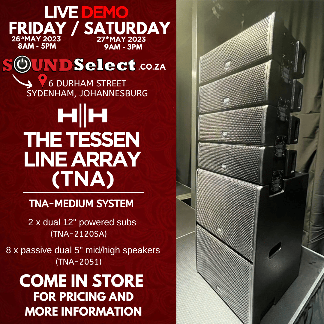 Sound_Select's tweet photo. Experience HH Tensor Line Array event @ SoundSelect! 🔊🎵 Join us Fri-Sat for unforgettable audio. Don't miss out! 💥 #soundselect #jhb #ApexProSa #HHEvent #TensorLineArray" - https://t.co/lPvSzDwm6h https://t.co/9QaBonjbW3