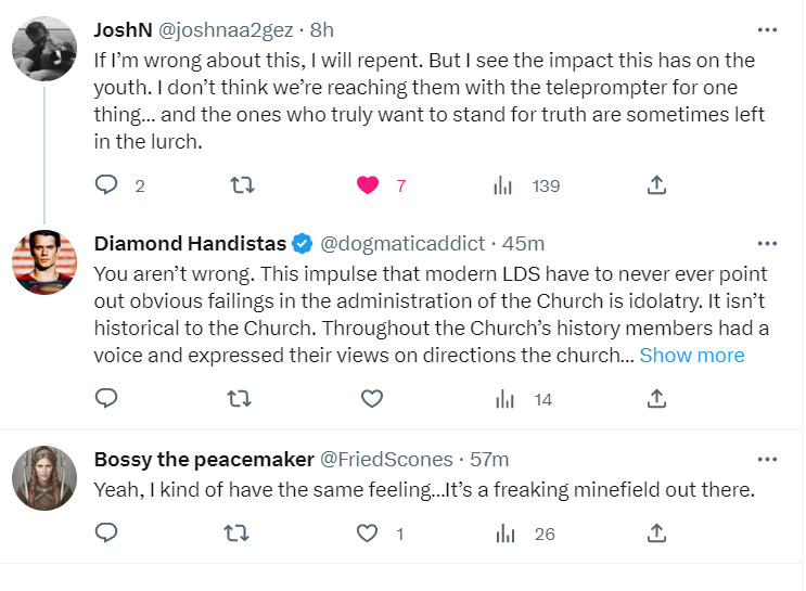 CLURT1847's tweet photo. We need more of these voices (@FriedScones, @joshnaa2gez, @dogmaticaddict).
They obviously know and have testimonies in #TrueDoctrine. Yet they are not blinded by the progressive ideas that have infected the Church.
They CONTEND for their faith! https://t.co/RgN8lD3fhy