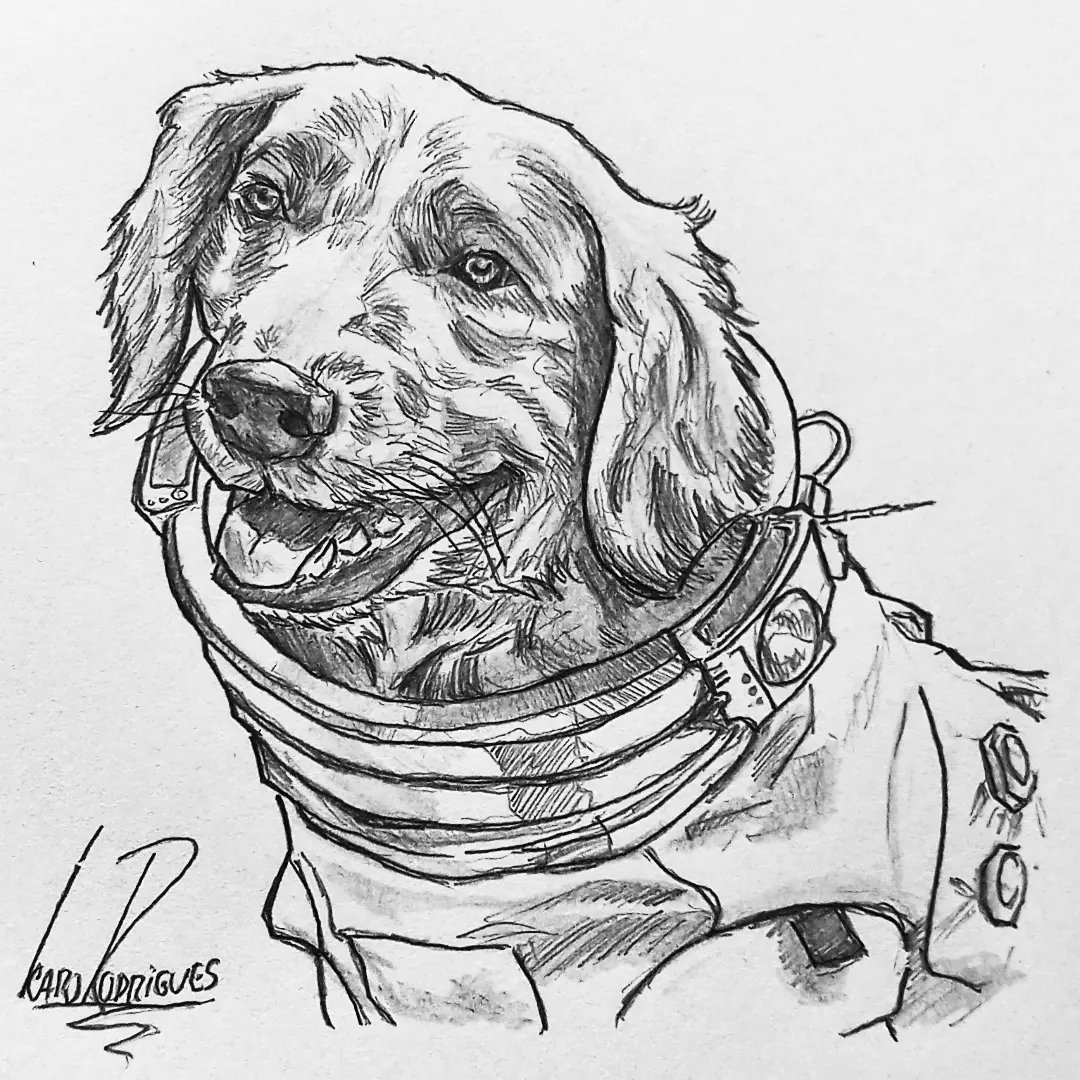Marvetinho's tweet photo. Cosmo! - #GuardiansOfTheGalaxyVol3 series 1/9 #Cosmo #CosmoTheSpaceDog #MariaBakalova #GotGVol3 #GuardioesDaGalaxia #Marvel #MarvelStudios @JamesGunn #Draw #Drawing #Art https://t.co/35luXc0Bj1