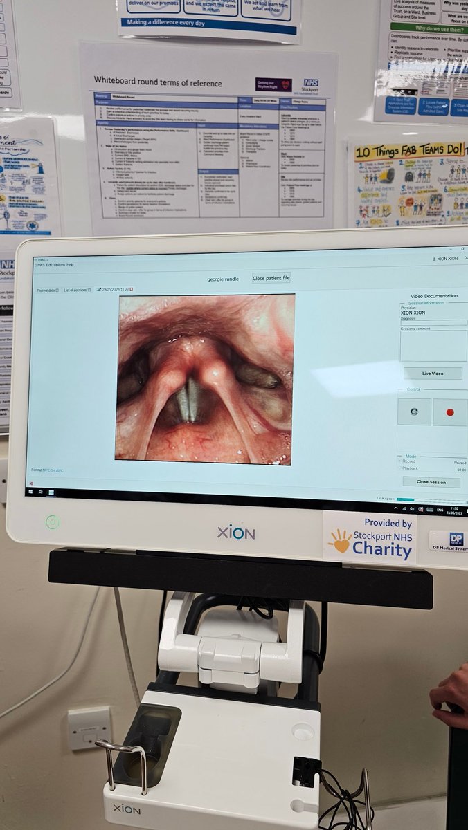 GeorginaRandle's tweet photo. Today my SLT ACP life came full circle! After basing my advanced practice university business case on a FEES service in stroke, today I got to put theory into practice and start scoping. Big thanks to the volunteer 👃👃 and to Mark &amp;  @StockportSLT for sharing your wisdom 🤓 https://t.co/al6mA8Z110