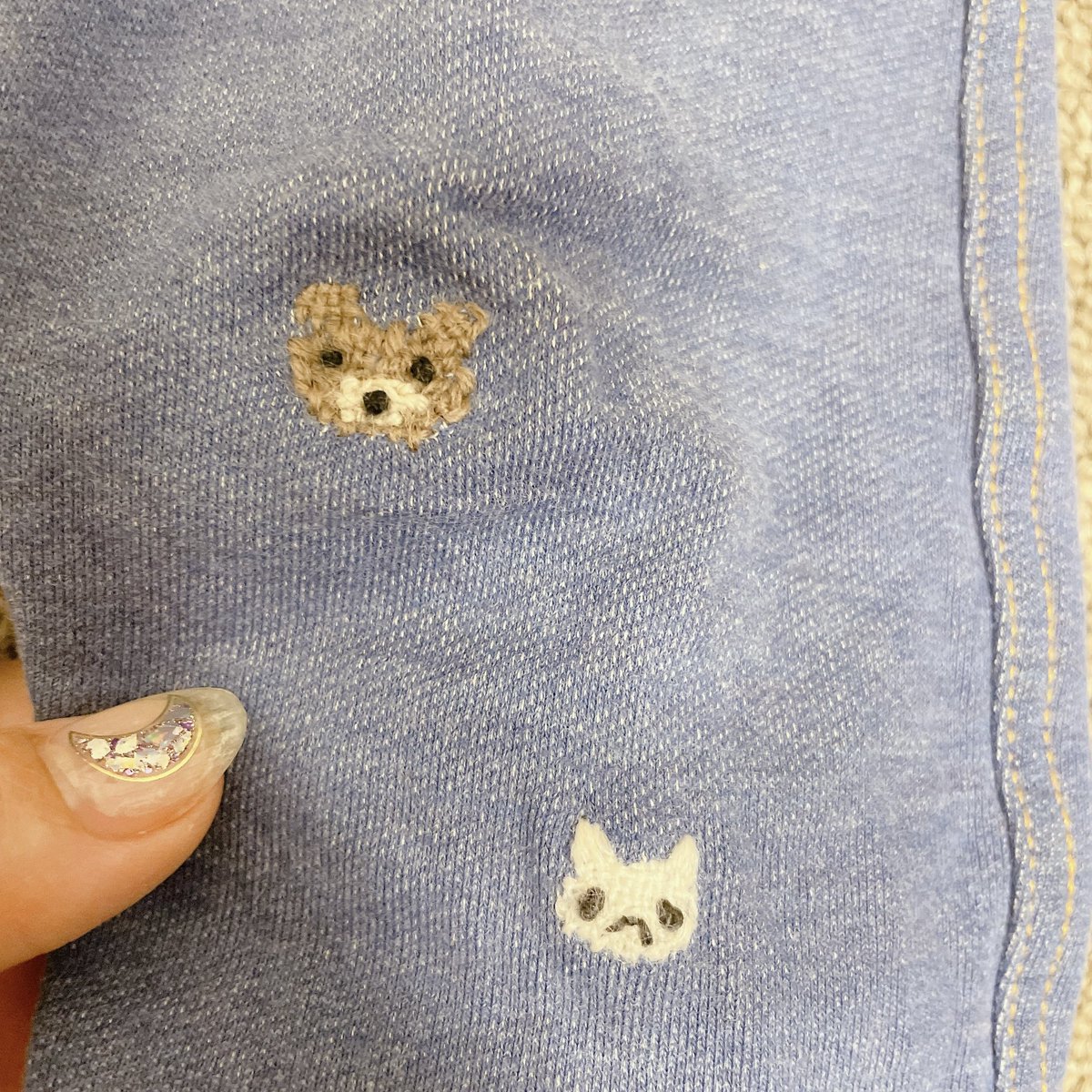 3歳娘のユニクロレギンスにゆがんだ顔のクマが仲間入り🐻
#ダーニング #darning