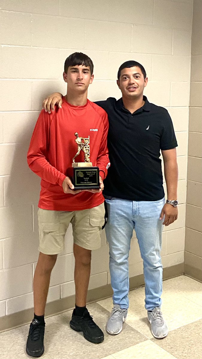 VincentMattei3's tweet photo. Couldn’t have asked for a better way to end the season. Got the MVP award. I want to thank all my coaches and teammates for making this season possible. Will be back next year. @PRHSBaseball_ @CBU_FL @BBA_Teams @BaseballGulf @brendan_mike27 @GCMonarchsSkip https://t.co/2DBvagAHyJ