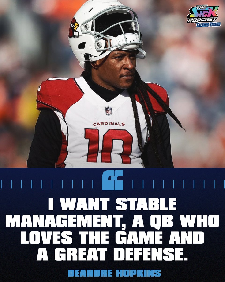 Do you think there's a chance Deandre Hopkins comes to the #Titans? 👀

#TitanUp #NFL #thesickpodcast