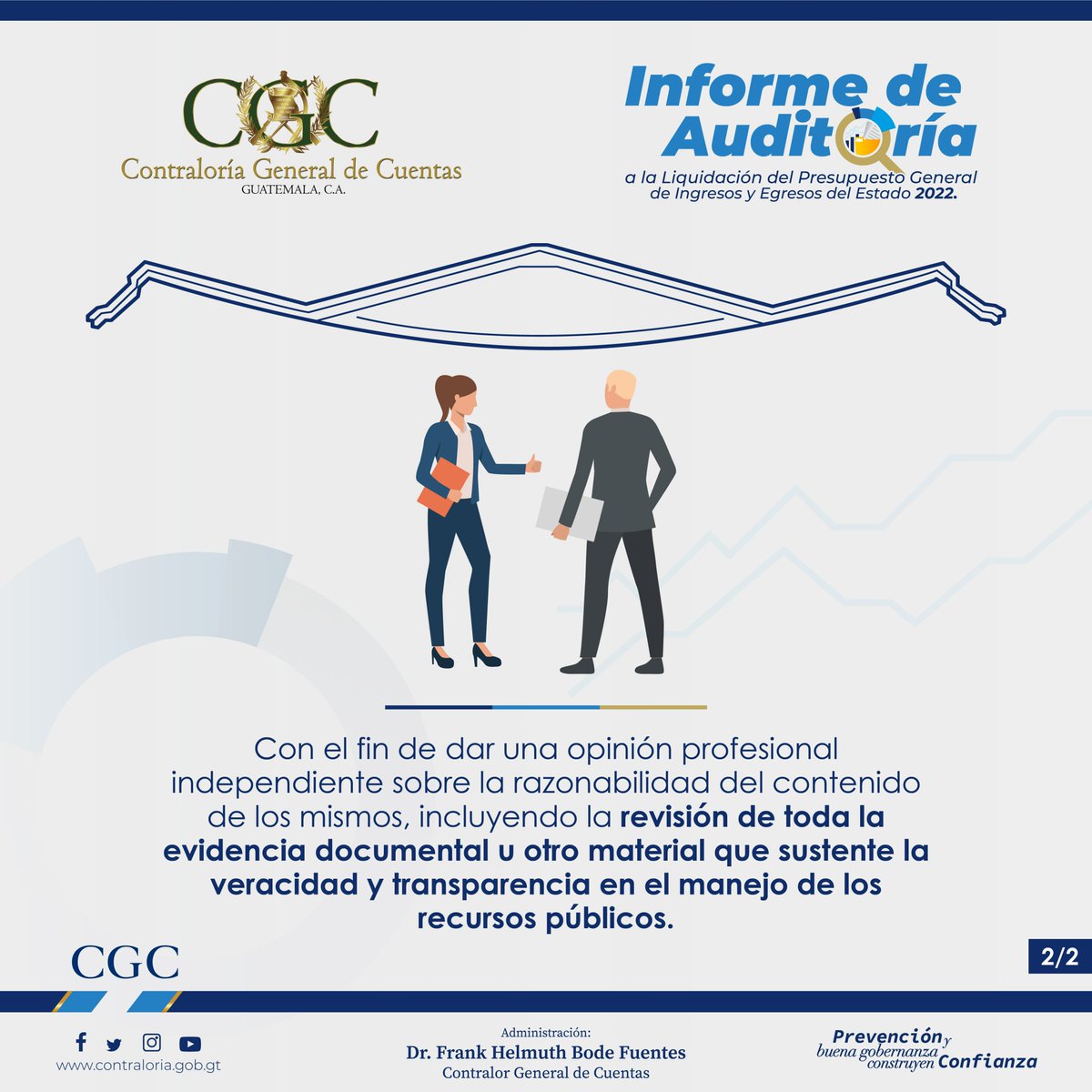 Contraloria_gt's tweet photo. 🔎🏛️ La #AuditoríaFinanciera es la revisión de toda la evidencia documental u otro material que sustente la veracidad y transparencia. 

#CGC #Auditorías #Fiscalización #Hallazgos #ControlGubernamental #InformedeAuditoría #LiquidacióndelPresupuesto2022 https://t.co/VNAIot3LRJ