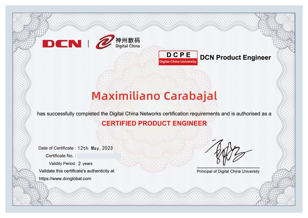 LatinNetma's tweet photo. Certificamos a nuestro personal técnico y comercial y obtuvimos el diploma #DCPE de Digital China University, que nos habilita como Ingenieros de Producto Certificados.
🙌Felicitaciones a todo el equipo de #Netma. Gracias por el esfuerzo y compromiso!! 👏
https://t.co/vFEaEBgI7F https://t.co/6zkBmOXvyB
