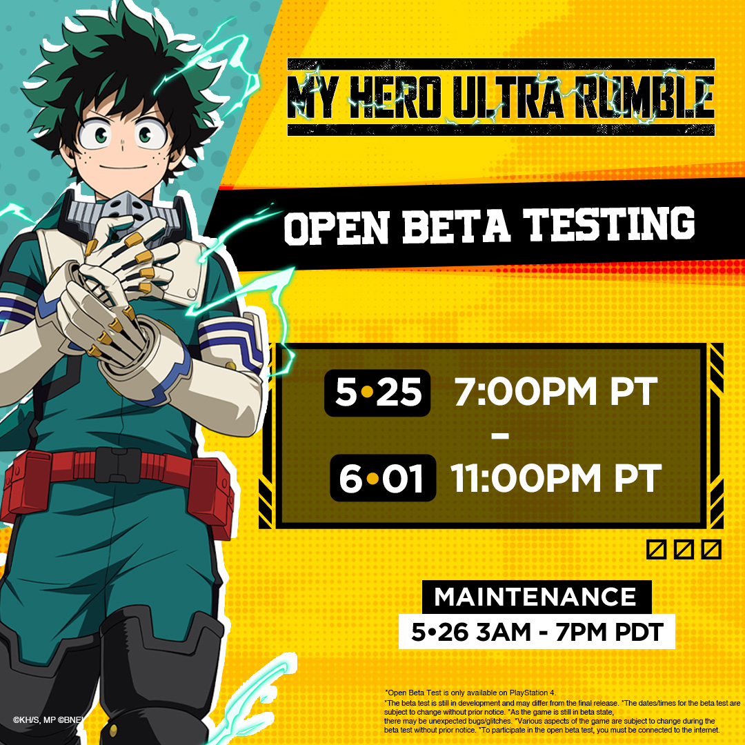 My Hero Ultra Rumble Closed Beta Test - Keys out now, starts August 17th at  7PM PT