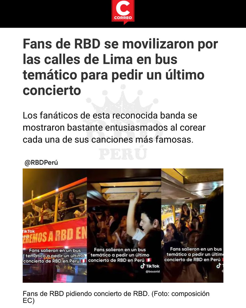 RBDPeru's tweet photo. ¡Queremos y merecemos un último concierto de @RBD_oficial en Perú! 🇵🇪🥺 @Anahi @DulceMaria @maiteperroni @christopheruck @christiancha @billyrosas @LiveNationLatin 

Perú los está esperando desde hace 15 años 🫶🏻🇵🇪🖤❤️🤍 #rbd #rbdperu 

https://t.co/tSJAqhbidu https://t.co/Q1GExCGYds