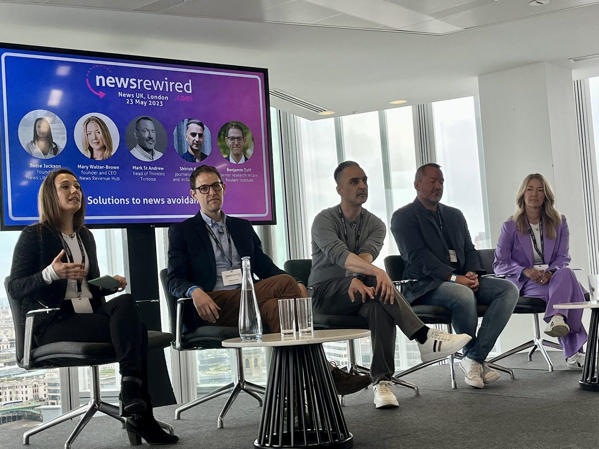 .@thetimes is pleased to sponsor this year's @newsrewired conference from @journalismnews, and host from The News Building.
 
Click below to catch live updates from the event, with conversations ranging from solutions to news avoidance to how AI is impacting journalism. 💭