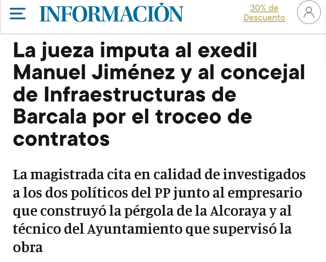Barcala acaba como empezó. Envuelto en líos y chanchullos que acaban en los juzgados.

El PP de Barcala y Mazón es el de siempre.

Llenemos el #28M las urnas de Alacant de transparencia, honestidad y buen gobierno.

Vota <a href="/CompromisALC/">Compromís Alacant</a>
➕ Alacant

informacion.es/alicante/2023/…