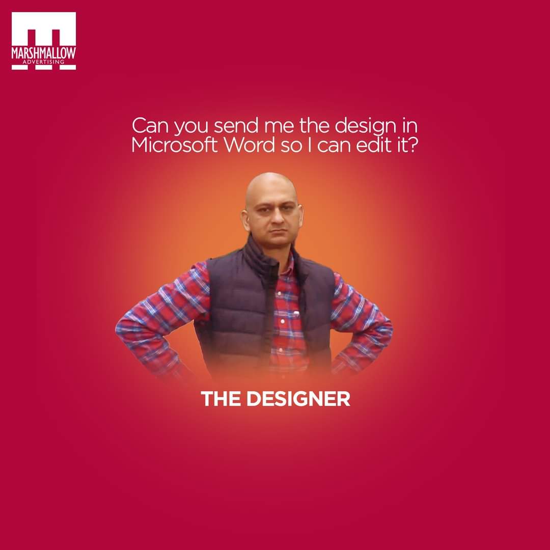 MarshmallowAdv1's tweet photo. We can all relate to the moment of sheer disbelief when a client requests the unimaginable.

#MarshmallowAdvertising #advertisingagency #client #designer #tasks #approval #Lahore https://t.co/TLCpFlyHJp