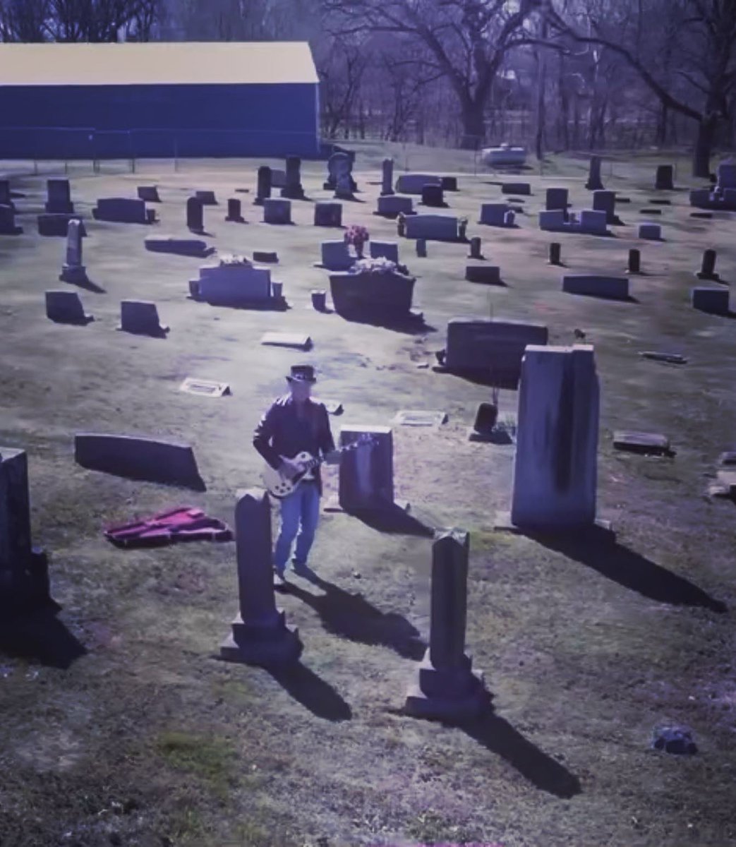 Photo from The Fallout video shoot. #graveyard #lespaul #lespaulcustom #rockvideo