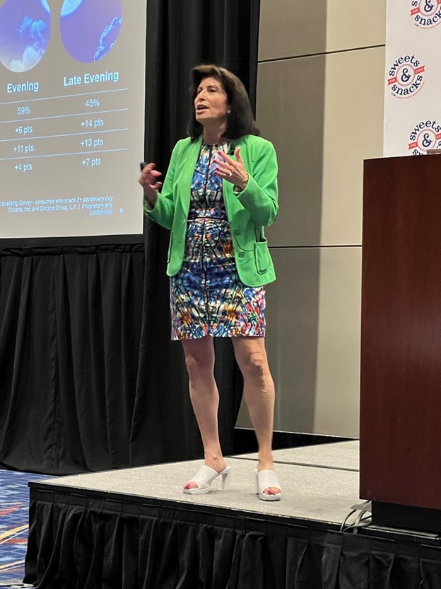 Sally Lyons Wyatt, executive vice president, and practice leader <a href="/WeAreCircana/">Circana</a>, opens the <a href="/SWEETSandSNACKS/">Sweets & Snacks Expo</a> expo with a state of the #snacks industry view.  #snacking #food #retail