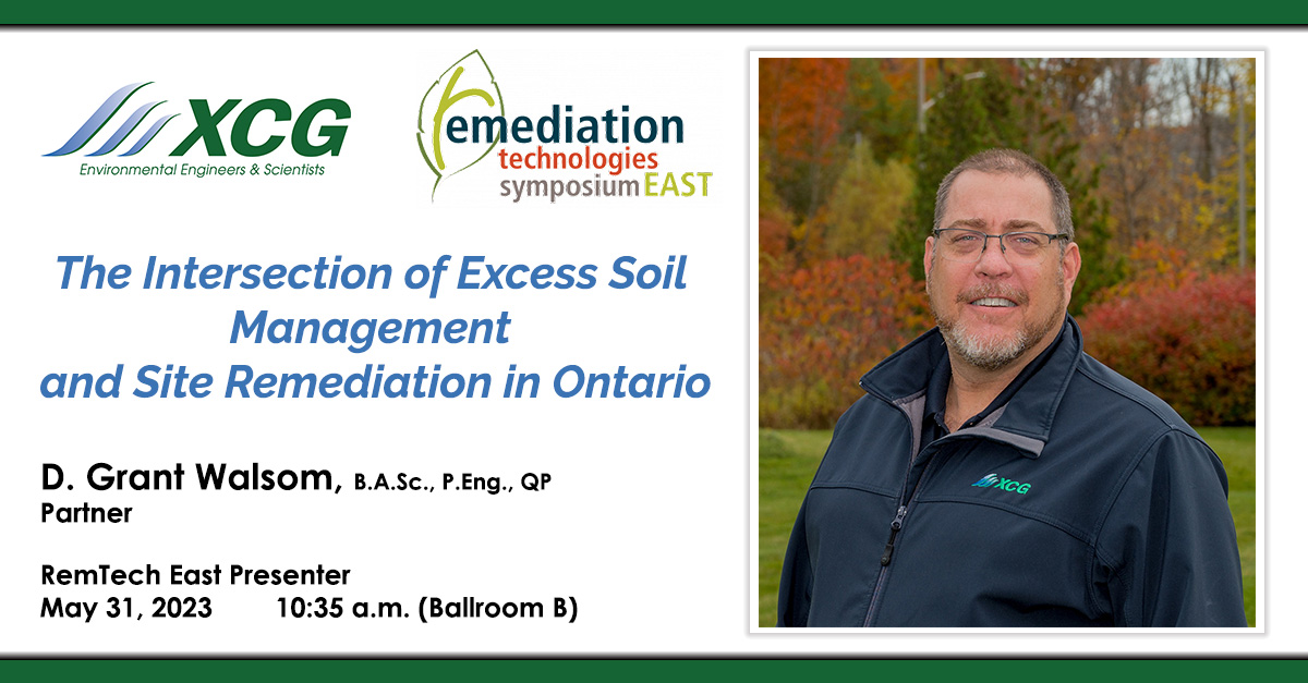 XCGCanada's tweet image. XCG&apos;s Grant Walsom will be presenting at RemTech East in Niagara Falls on May 31, 2023.

If you&apos;re attending the event, be sure to say &apos;Hi&apos; to Grant and take in his presentation. We hope to see you there!

#RemTech #RemTechEast #ExcessSoil #remediation