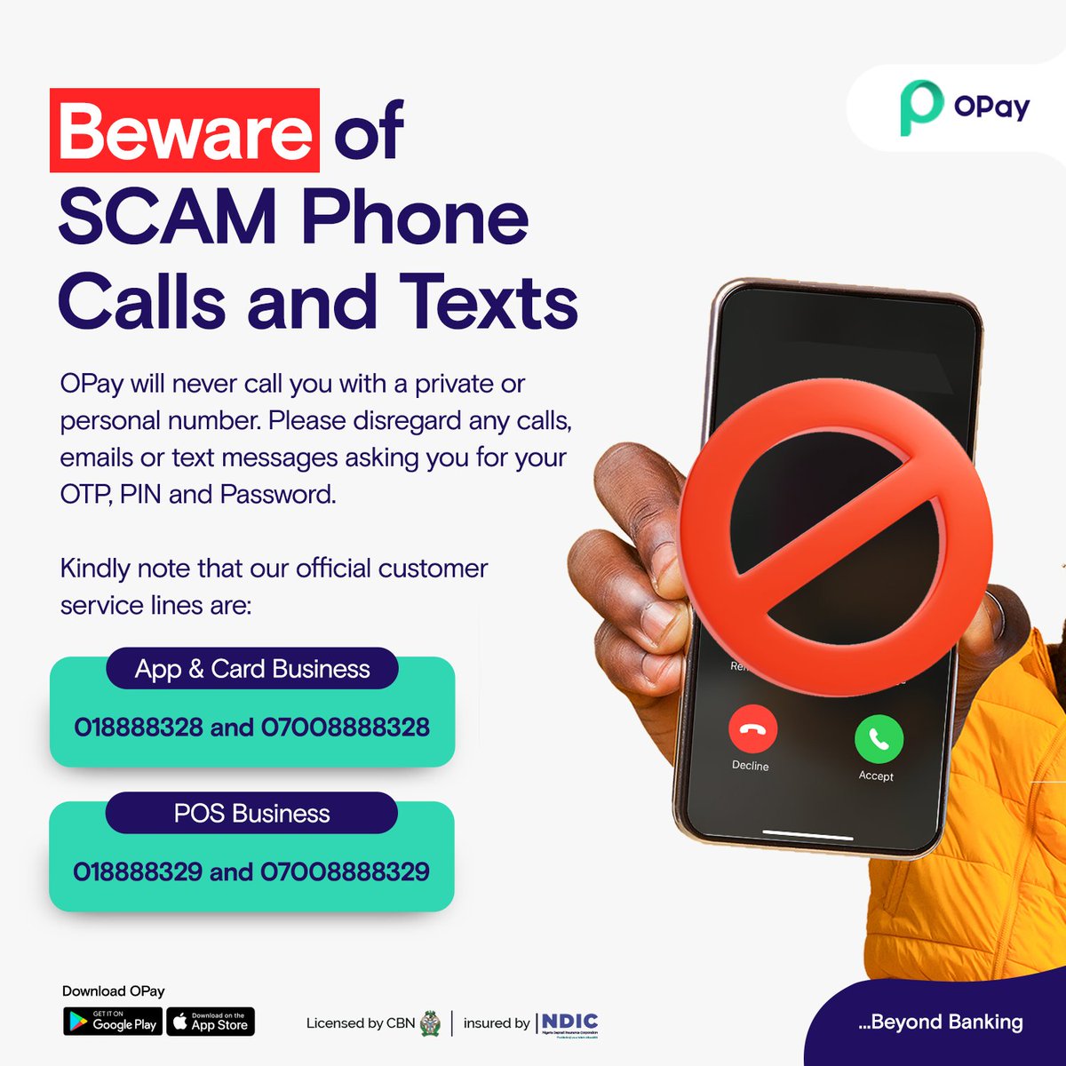 Opay On Twitter Stay Alert Disregard Any Scam Phone Call Or Sms Texts Requesting For Your Opay On Twitter Stay Alert Disregard Any Scam Phone Call Or Sms Texts Requesting For Your