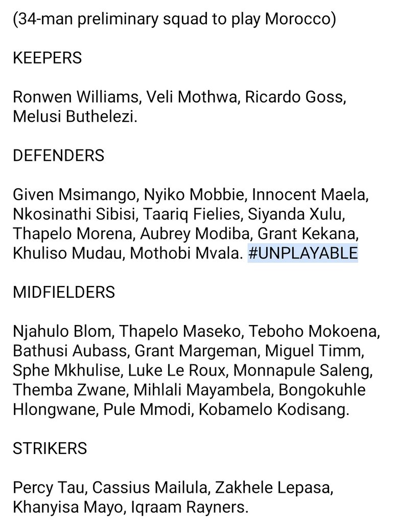 BAFANA SQUAD