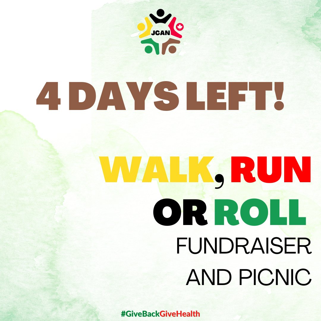 JCANTweets's tweet photo. Four days left until our fundraiser and picnic event!
There's still time to donate! 😃

#GiveBackGiveHealth #JCAN #charity #fundraiser #blackseniorshealth #supportblackhealth #blackseniors #walkathon #walkrunroll #picnic #charitycanadaevents #causevoxcampaign #donate https://t.co/EuQUaCFOko