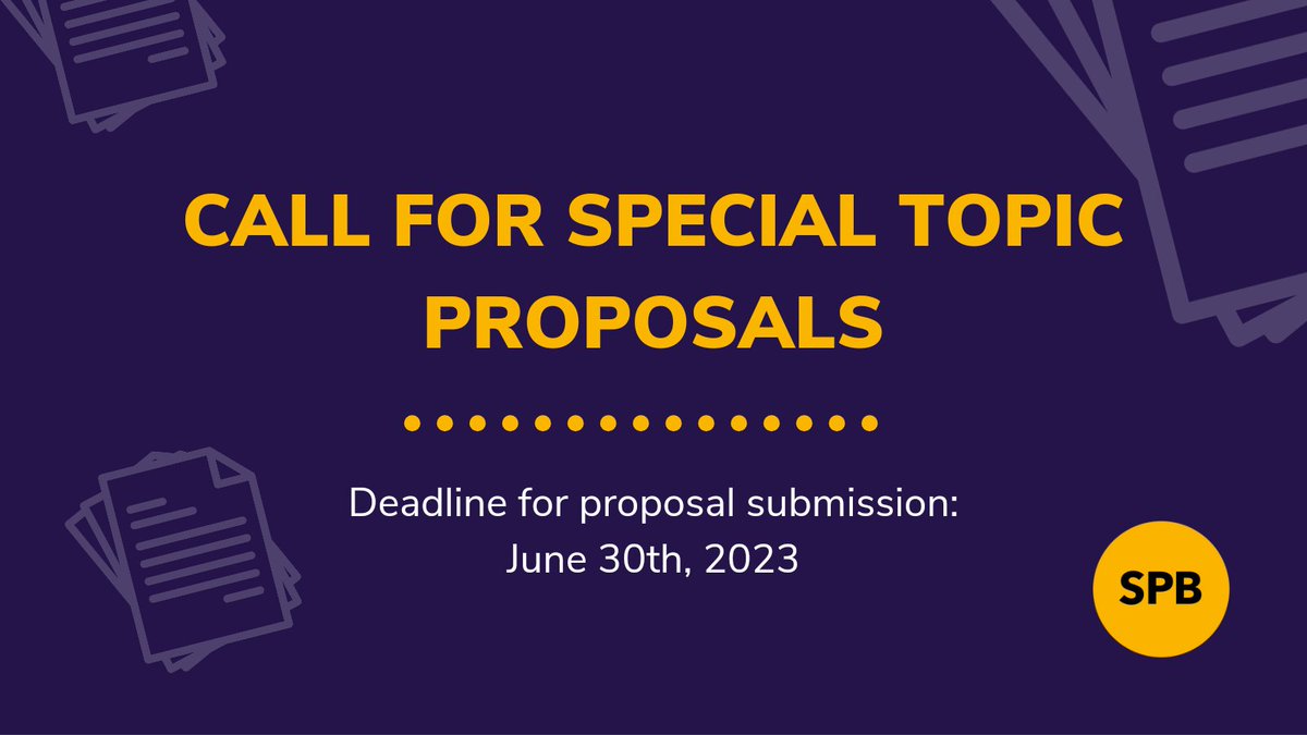 📢 There is a CALL for SPECIAL TOPIC PROPOSALS for Social Psychological Bulletin (SPB)! Details: spb.psychopen.eu/index.php/spb/… Submit your Special Topic #proposal no later than June 30th, 2023. 📢 #SocialPsychology #AcademicJournal