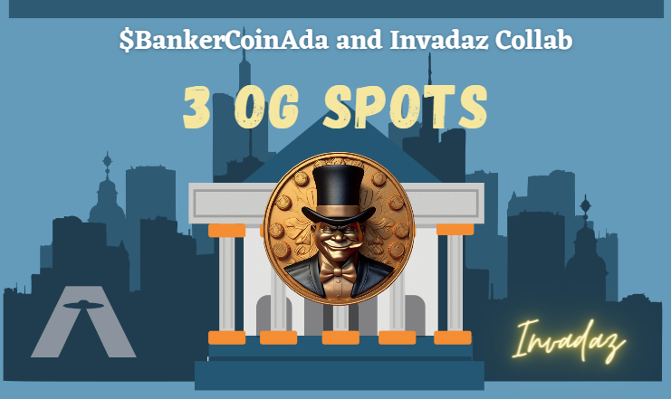 ADAINVADAZ's tweet photo. ✨Exciting Collaboration with @BankercoinAda 🏦

Zaguri Holders ⚔️ $bank Invasion on @cardano 🛸

Do 1-3 ↩️
1⃣ Follow @BankercoinAda 
2⃣ Follow @ADAINVADAZ 
3⃣ Tag 3 Friends

More Details
https://t.co/1WPgtUj99q

#CNFTGiveaways #NFTCommunity $SNEK $DGAF @Cardano_CF #CNFT $Stable https://t.co/rRU9ruxDZc